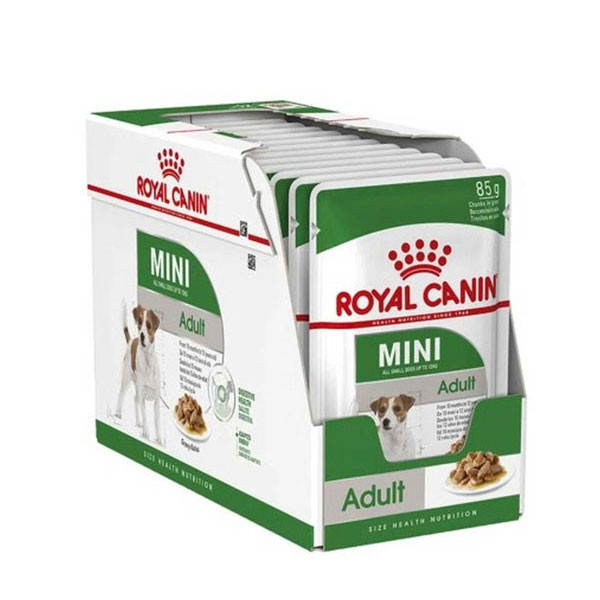 پوچ سگ رویال کنین مدل Mini Adult مینی ادالت وزن 85 گرم بسته 12 عددی