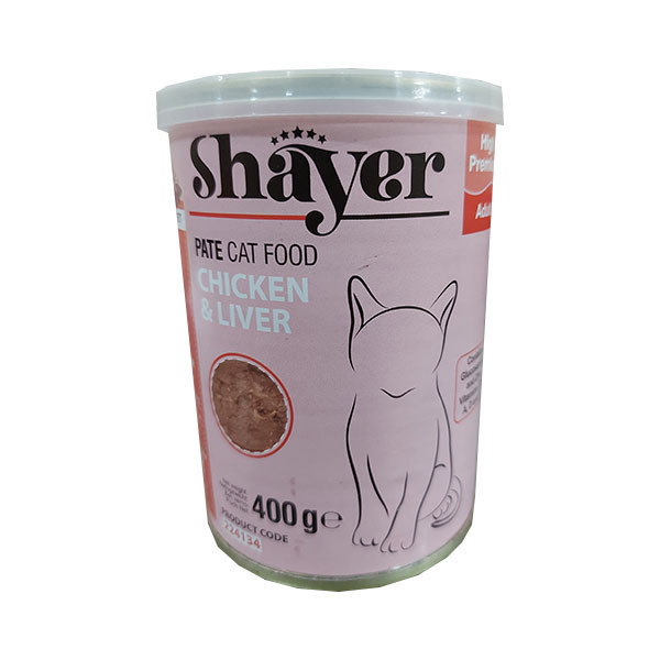 کنسرو غذای گربه شایر با طعم مرغ و جگر وزن 400 گرم _ Shayer Pate Cat Food Chicken & Liver