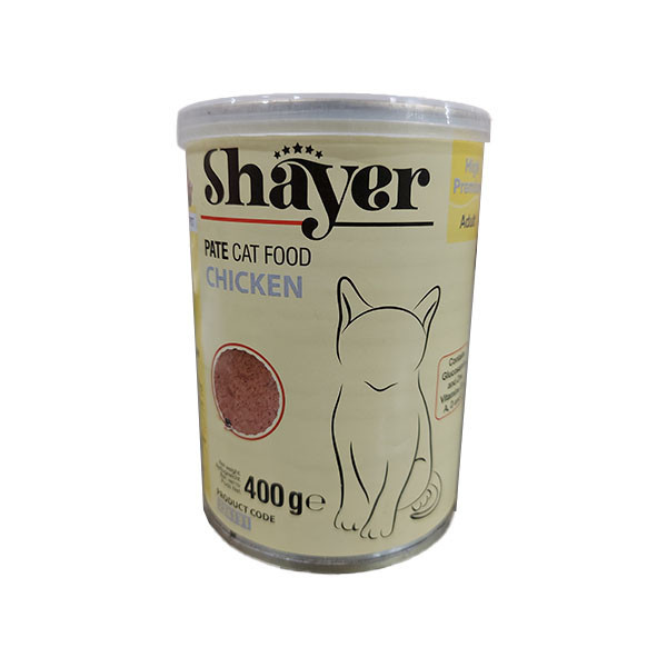 کنسرو غذای گربه شایر با طعم مرغ وزن 400 گرم _ Shayer Pate Cat Food chicken