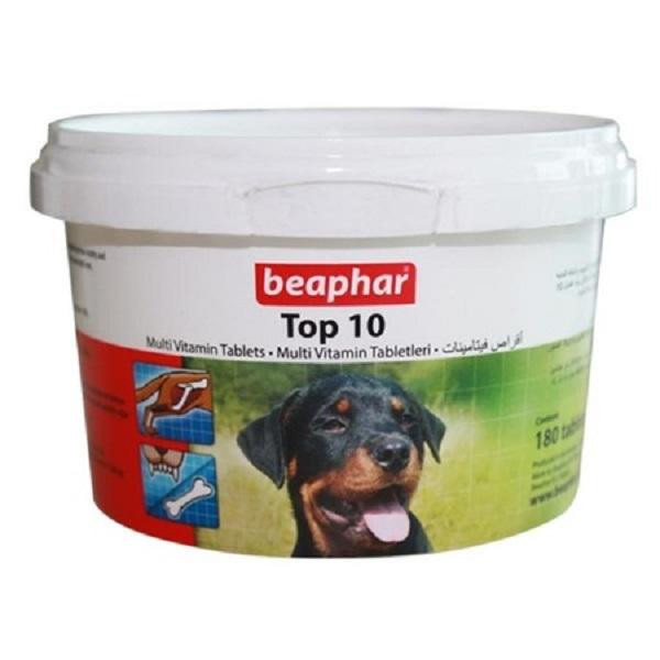 قرص مولتی ویتامین سگ تاپ تن بیفار وزن 180 عددی | Beaphar Top 10 Dog Vitamin 180 Tablet