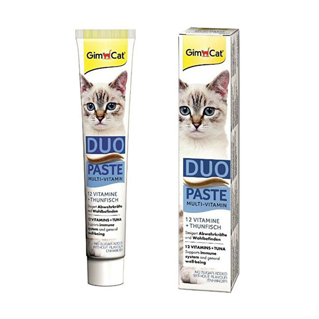 خمیر مولتی ویتامین جیم کت Gim cat مدل Duo paste دوقلو ماهی تن وزن 50 گرم