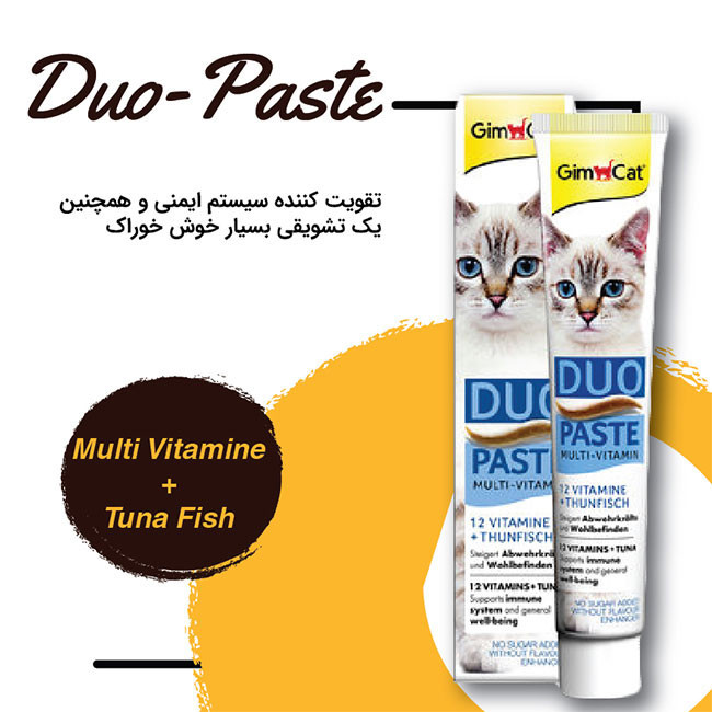 خمیر مولتی ویتامین جیم کت Gim cat مدل Duo paste دوقلو ماهی تن وزن 50 گرم
