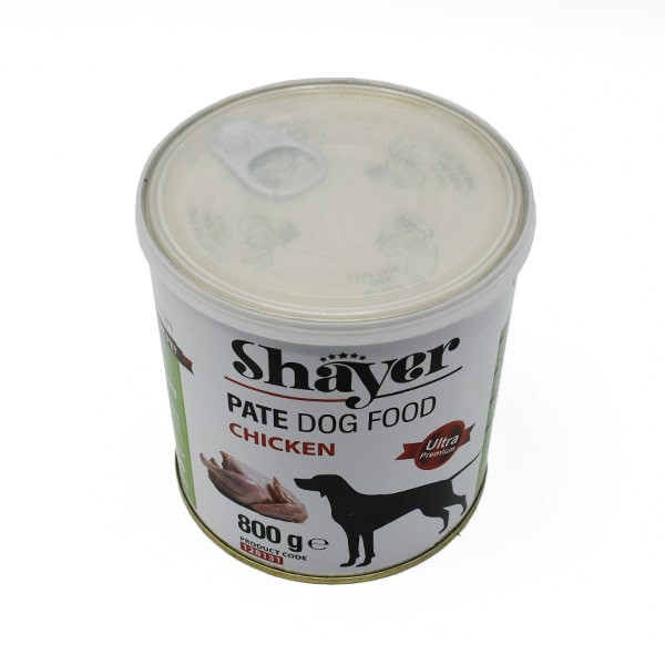 کنسرو غذای سگ با طعم مرغ شایر وزن 800 گرم _ Shayer Pate Dog Food With Chicken