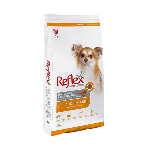 غذا خشک سگ بالغ نژاد کوچک رفلکس طعم مرغ و برنج وزن 15 کیلوگرم _ Reflex Chicken & Rice Small Breed Adult Dog Food