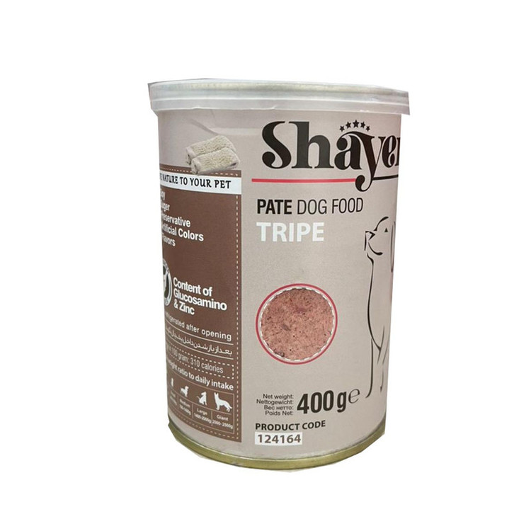 کنسرو غذای سگ با طعم پته سیرابی شایر وزن 400 گرم _ Shayer Pate With Tripe