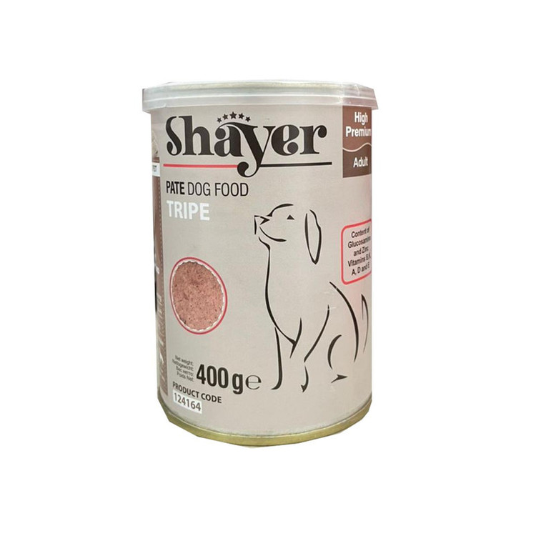 کنسرو غذای سگ با طعم پته سیرابی شایر وزن 400 گرم _ Shayer Pate With Tripe