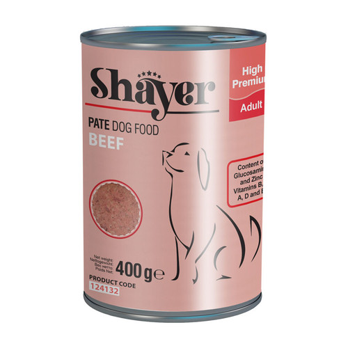 کنسرو سگ شایر گوشت گاو پته وزن 400 گرم _ Shayer Pate Dog Food Beef