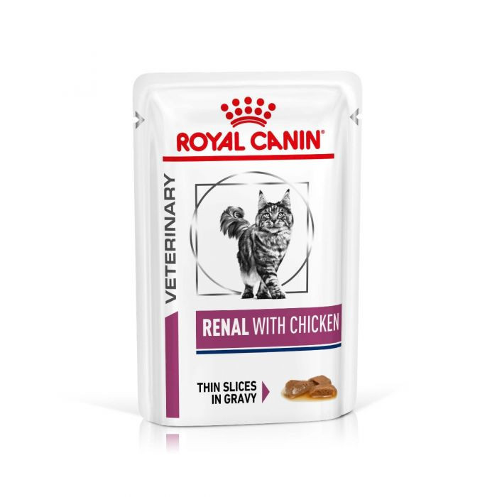 غذا پوچ گربه رویال کنین مدل renal with chicken رنال مرغ وزن 85 گرم