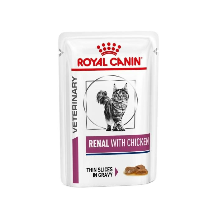 غذا پوچ گربه رویال کنین مدل renal with chicken رنال مرغ وزن 85 گرم