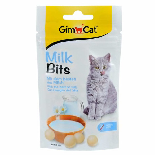 قرص تشویقی گربه جیم کت طعم شیر وزن 40 گرم _ GimCat Milk Bits