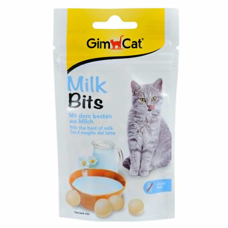 قرص تشویقی گربه جیم کت طعم شیر وزن 40 گرم _ GimCat Milk Bits