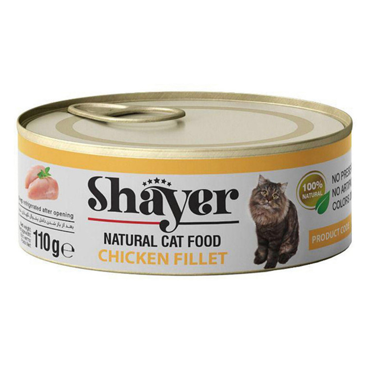 کنسرو نچرال گربه با طعم فیله مرغ شایر وزن 110 گرم _ Shayer Natural Cat Food Chicken Fillet