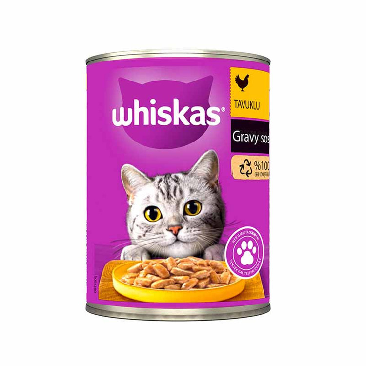 کنسرو گربه بالغ ویسکاس طعم مرغ وزن 400 گرم _ Whiskas Adult Chicken Gravy