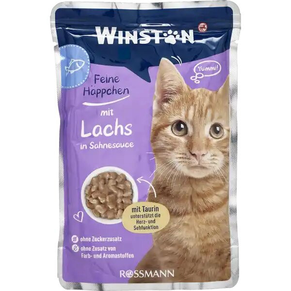 پوچ گربه وینستون طعم سالمون و سس خامه وزن 100 گرم _ Winston Salmon & Cream Sauce