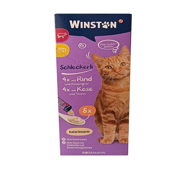 بستنی گربه وینستون طعم گوشت و پنیر 8 عددی _ Winston Schleckerli