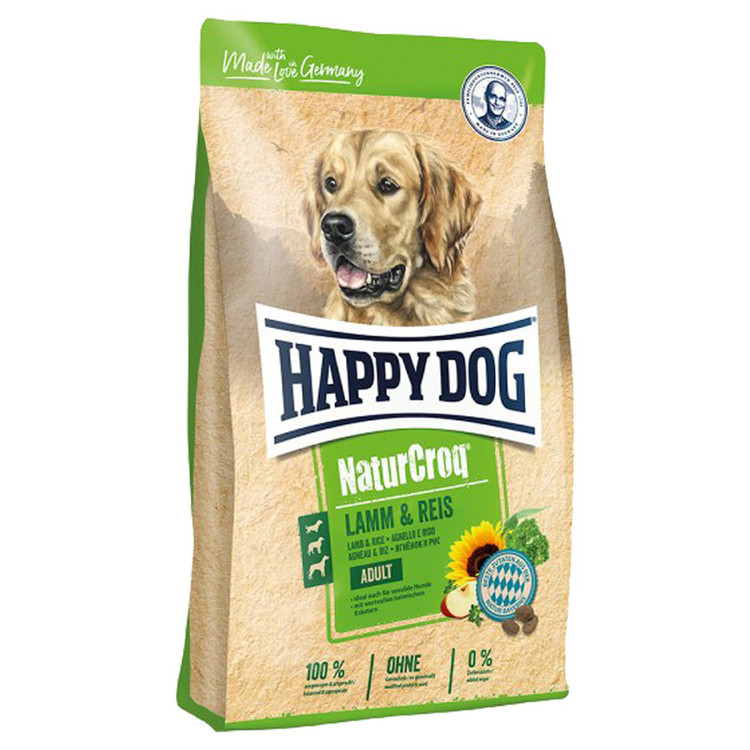 غذا خشک سگ بالغ هپی داگ نیچرکراک با طعم بره و برنج وزن 15 کیلوگرم | Happy Dog NatureCroq Lamb & Rice Adult 15kg