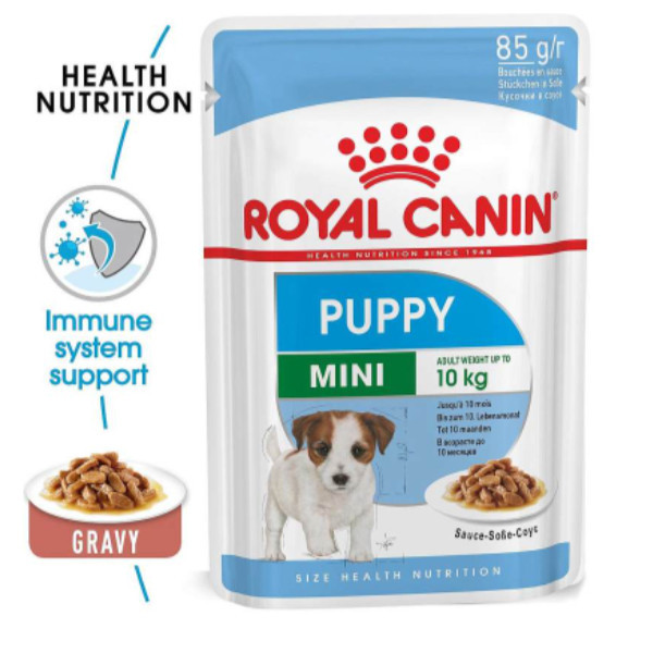 غذای پوچ سگ رویال کنین مدل Mini Puppy مینی پاپی وزن 85 گرم بسته 12 عددی