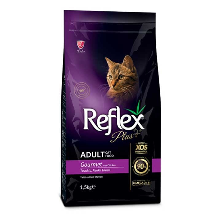 غذا خشک گربه بالغ رفلکس پلاس گورمت وزن 1.5 کیلوگرم _ Reflex Plus Adult Cat Food Gourmet