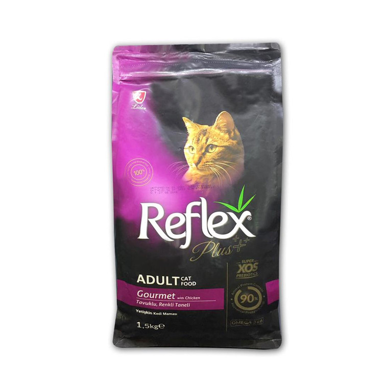 غذا خشک گربه بالغ رفلکس پلاس گورمت وزن 1.5 کیلوگرم _ Reflex Plus Adult Cat Food Gourmet