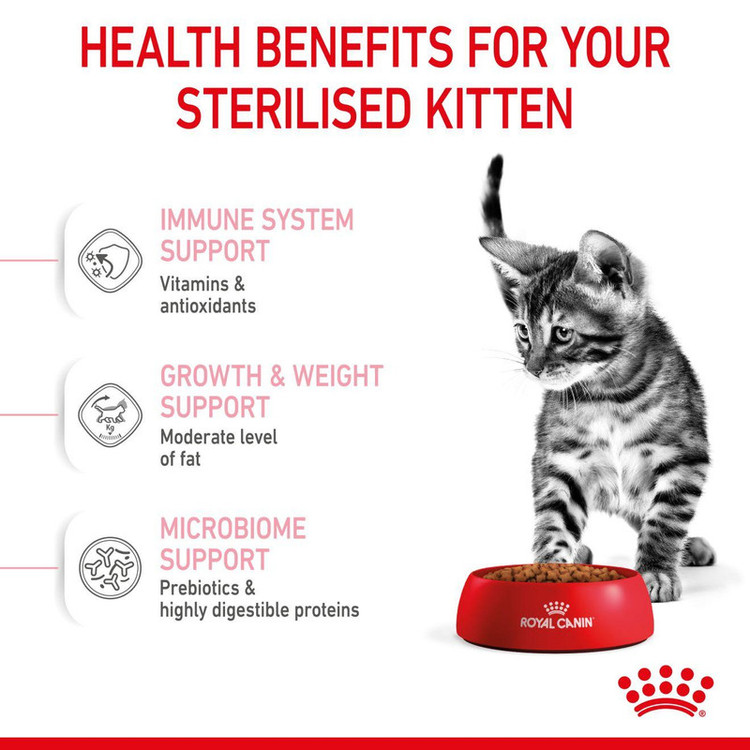 غذای خشک بچه گربه عقیم شده رویال کنین وزن 2 کیلوگرم _ Royal Canin Kitten Sterilised Cat Dry Food