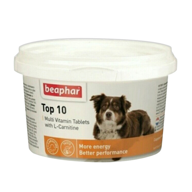 قرص مولتی ویتامین سگ تاپ تن بیفار وزن 180 عددی | Beaphar Top 10 Dog Vitamin 180 Tablet