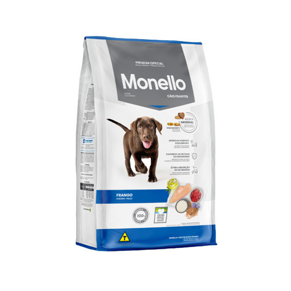 غذا خشک توله سگ مونلو تشویقی دار با طعم مرغ وزن 1 کیلوگرم _ Monello Puppy Dog Food With Chicken