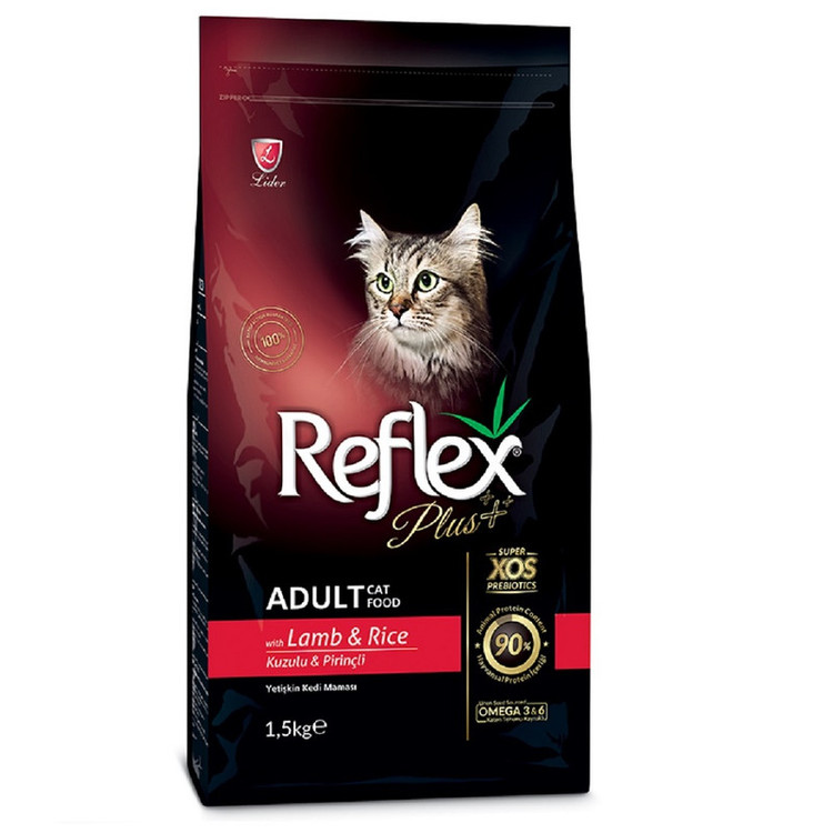 غذا خشک گربه بالغ رفلکس پلاس بره برنج وزن 15 کیلوگرم _ Reflex Plus Adult Cat Food Lamb & Rice