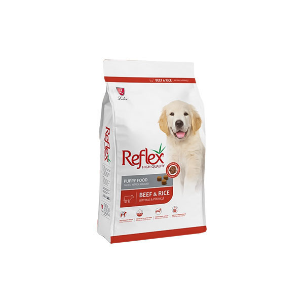 غذا خشک سگ پاپی رفلکس با طعم گوشت و برنج وزن 3 کیلوگرم _ Reflex Puppy Food Beef & Rice