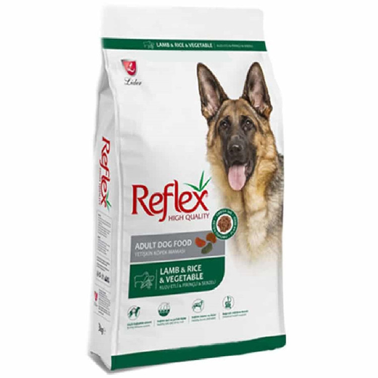 غذا خشک سگ بالغ نژاد بزرگ مولتی کالر رفلکس وزن 1 کیلوگرم _ Reflex Lamb & Rice & Vegetable Adult Dog Food (زیپ کیپ)