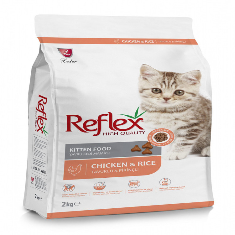 غذا خشک گربه کیتن رفلکس مرغ و برنج وزن 2 کیلوگرم _ Reflex Kitten Chicken & Rice Cat Food