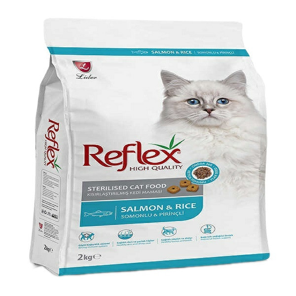 غذا خشک گربه عقیم شده رفلکس سالمون و برنج وزن 1 کیلوگرم _ Reflex Salmon & Rice Strerilised (زیپ کیپ)
