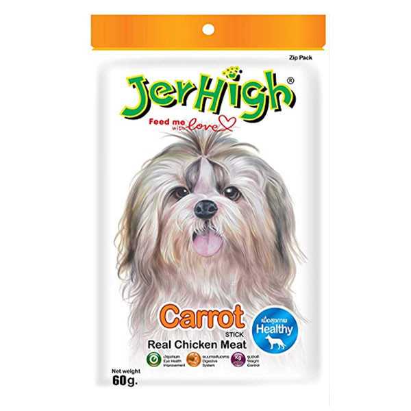 تشویقی سگ جرهای مدل هویج وزن 60 گرمی مدل Jer high carrot