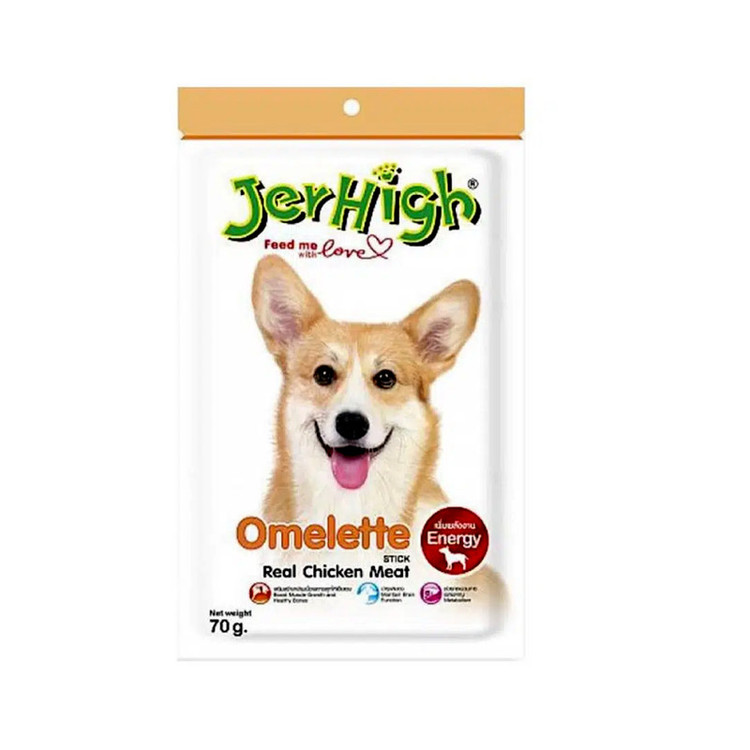 تشویقی سگ جرهای مدل مرغ و املت وزن 60 گرمی Jer high omelete