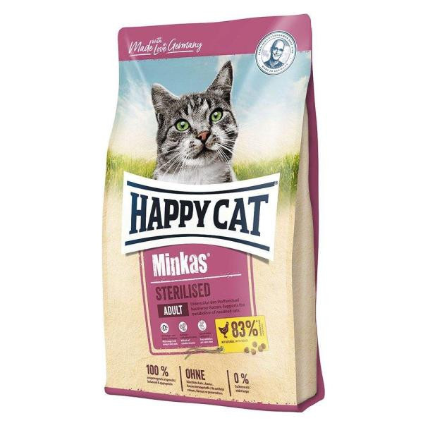 غذا خشک گربه بالغ هپی کت مینکاس عقیم شده وزن 1 کیلوگرم | Happy Cat Minkas Sterilised Cat Dry Food 1 kg see (زیپ کیپ)