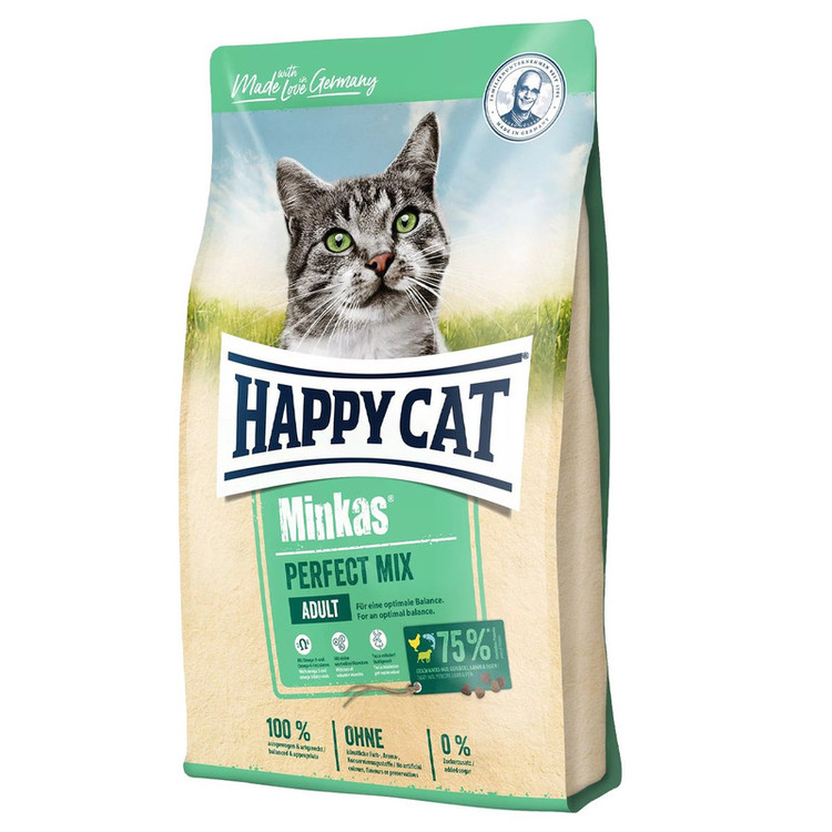غذا خشک گربه بالغ هپی کت مینکاس میکس وزن 1 کیلوگرم | Happy Cat Minkas Perfect Mix Cat Dry Food 1 kg (زیپ کیپ)