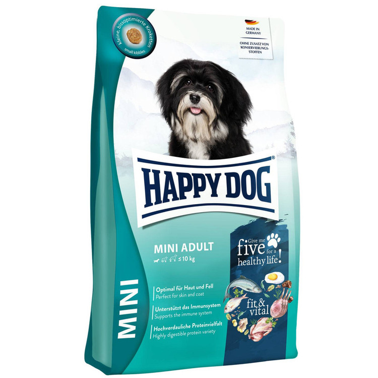 غذا خشک سگ بالغ نژاد کوچک هپی داگ مینی ادالت وزن 1 کیلوگرم | Happy Dog Mini Adult 1 kg (زیپ کیپ)