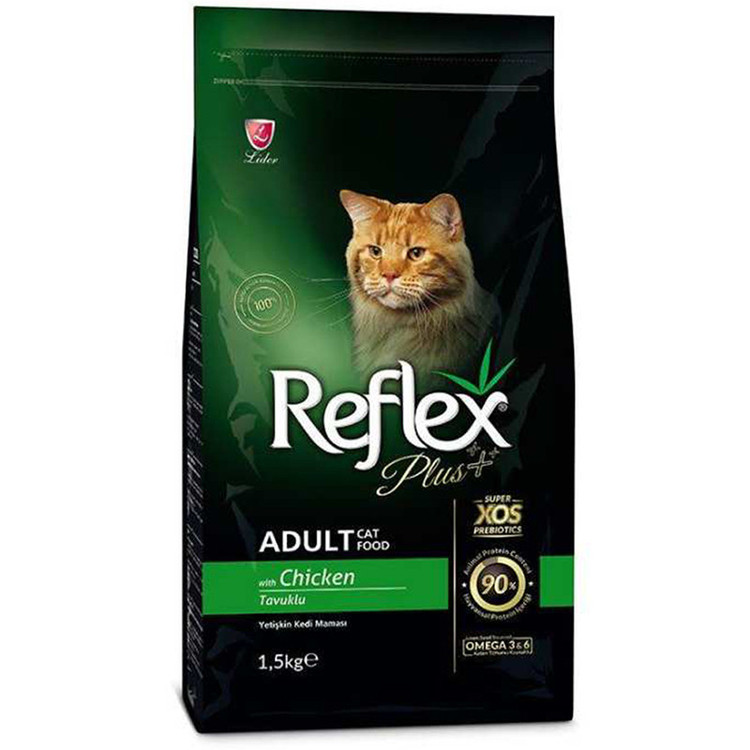 غذا خشک گربه بالغ رفلکس پلاس ادالت مرغ وزن 1 کیلوگرم _ Reflex Plus Adult Cat Food Chicken (زیپ کیپ)