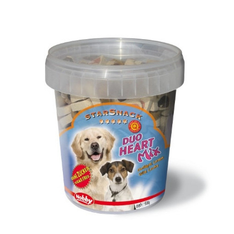 تشویقی سگ میکس اسنک نوبی وزن 500 گرمی _ Nobby Star Snack Duo Heart Mix