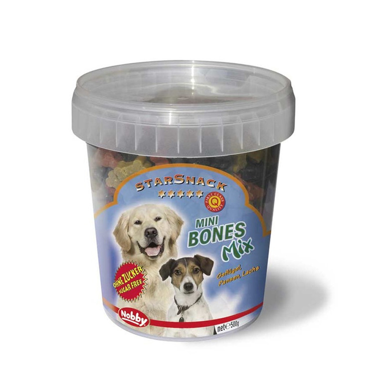 تشویقی سگ مینی استخوان میکس نوبی وزن 500 گرمی _ Nobby Star Snack Mini Bones Mix