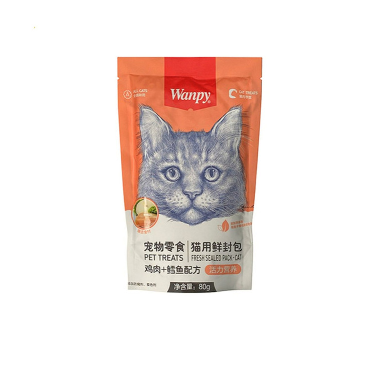 پوچ گربه ونپی طعم مرغ و ماهی کاد وزن 80 گرم _ Wanpy Pouch