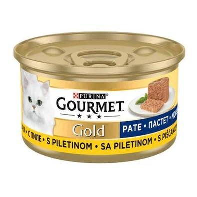 کنسرو پته گربه گورمت گلد با طعم گوشت مرغ وزن 85 گرم _ Gourmet Gold Chicken Pastete