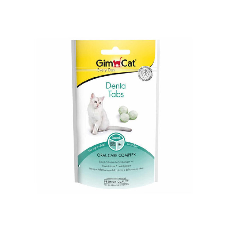 قرص مراقبت از دندان گربه جیم کت با طعم شیر وزن 40 گرمی _ GimCat Denta Tabs