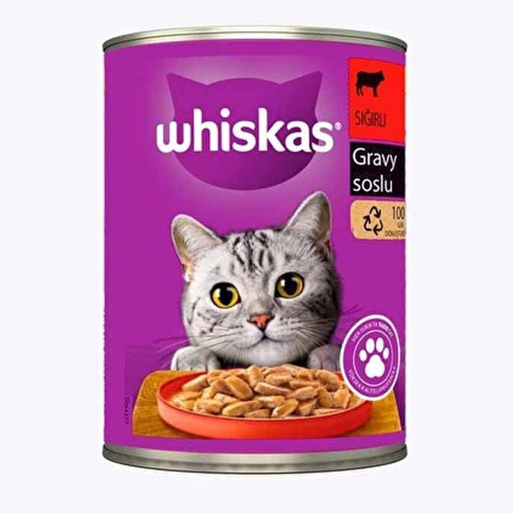 کنسرو گربه بالغ ویسکاس طعم گوشت گاو وزن 400 گرم _ Whiskas Adult Beef Gravy