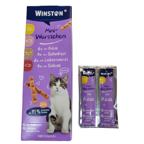 تشویقی مینی سوسیس مدادی وینستون طعم پنیر 2 عدد _ Winston Mini Sausage