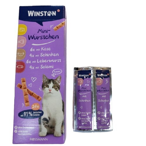 تشویقی مینی سوسیس مدادی وینستون طعم ژامبون 2 عدد _ Winston Mini Sausage