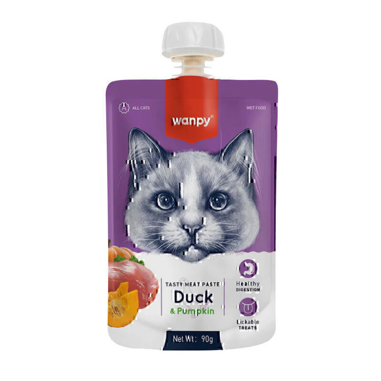 پودینگ غذای گربه ونپی با طعم اردک و کدوحلوایی وزن 90 گرم _ Wanpy Soup Duck & Pumpkin