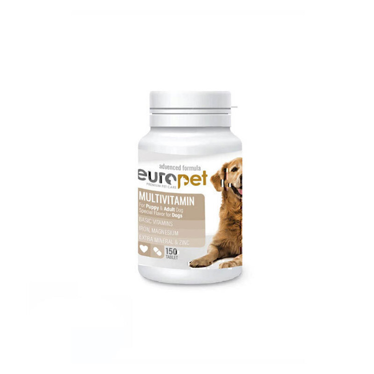 قرص مولتی ویتامین سگ یوروپت بسته 150 عددی _ Europet Dog Multivitamin Tablet