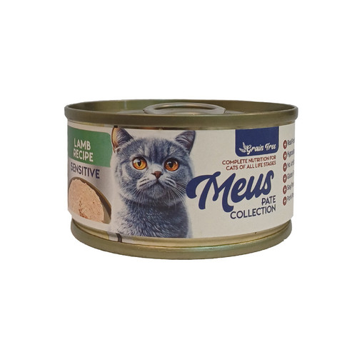 کنسرو غذای گربه مئوس مناسب گوارش حساس وزن 80 گرم _ Meus Sensitive Lamb Recipe