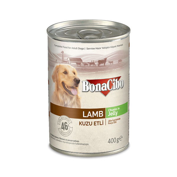 کنسرو غذای توله سگ بوناسیبو با طعم بره وزن 400 گرم _ Bonacibo Dog food Lamb