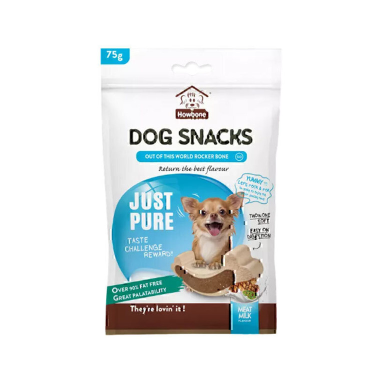 استخوان تشویقی طعم شیر و گوشت هابون وزن 75 گرم _ Howbone Dog Snacks With Meat And Milk Flavour